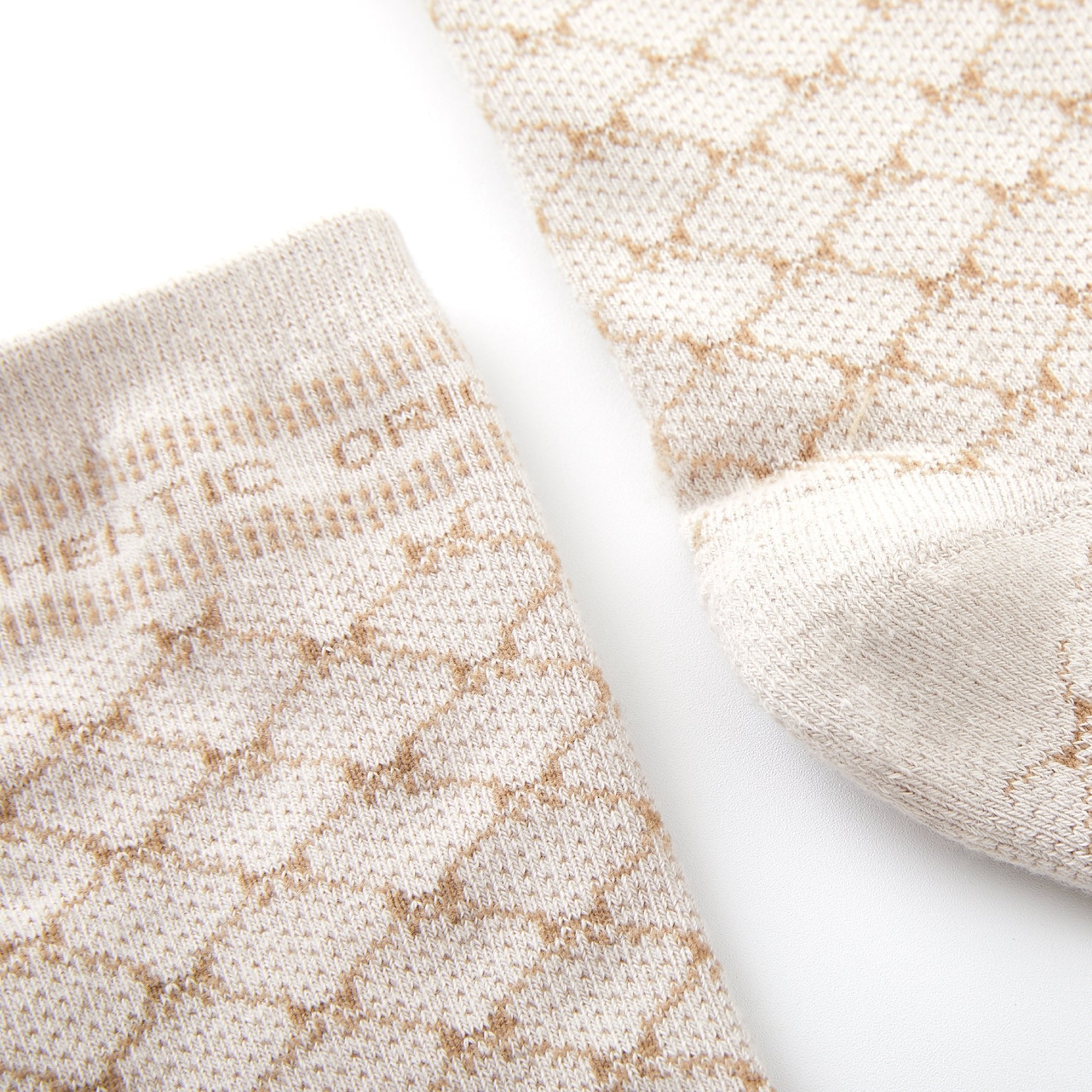 Unisex Jaquard Middle Socks - Beige - Erthe Golf