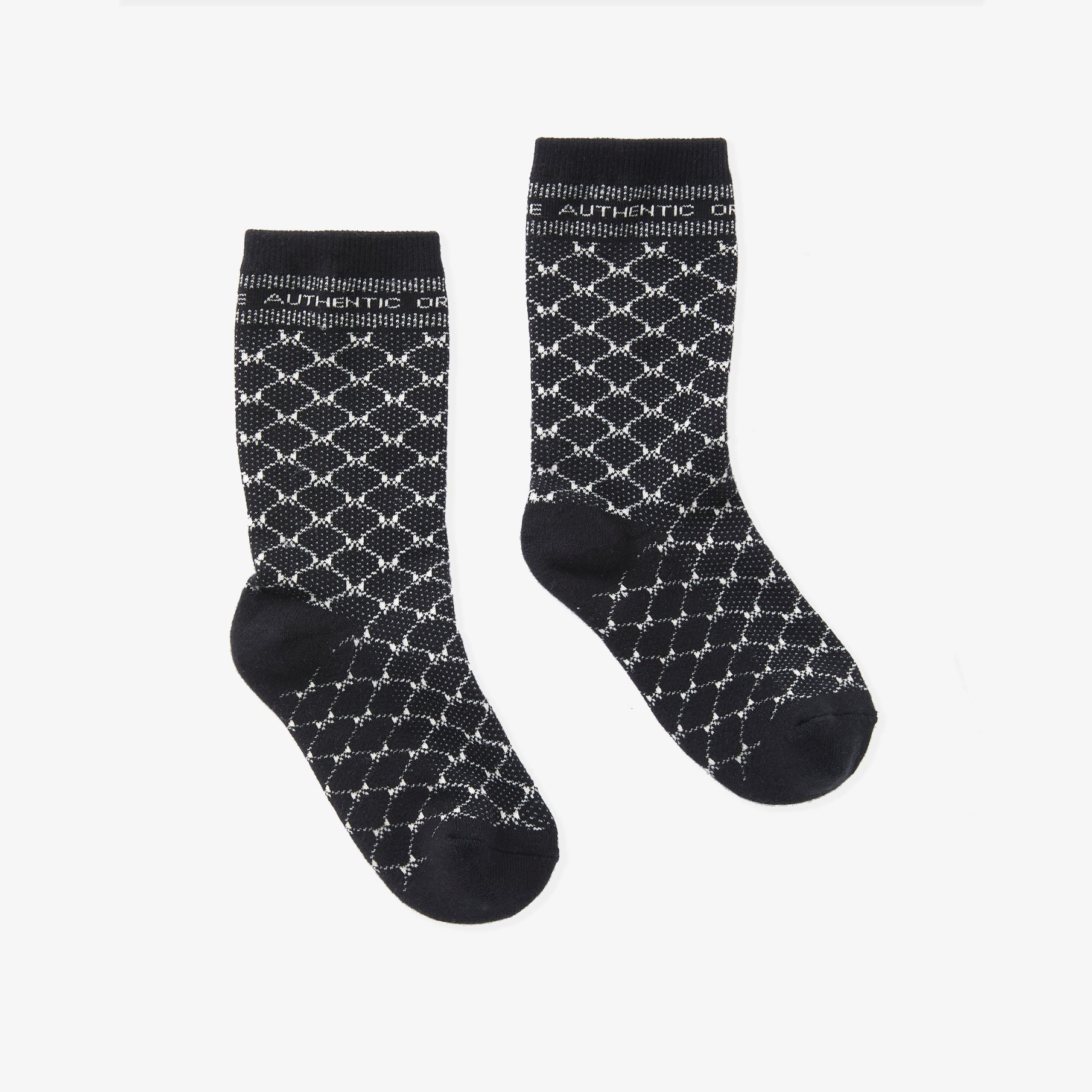 Unisex Jaquard Middle Socks - Black - Erthe Golf