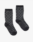 Unisex Jaquard Middle Socks - Black - Erthe Golf