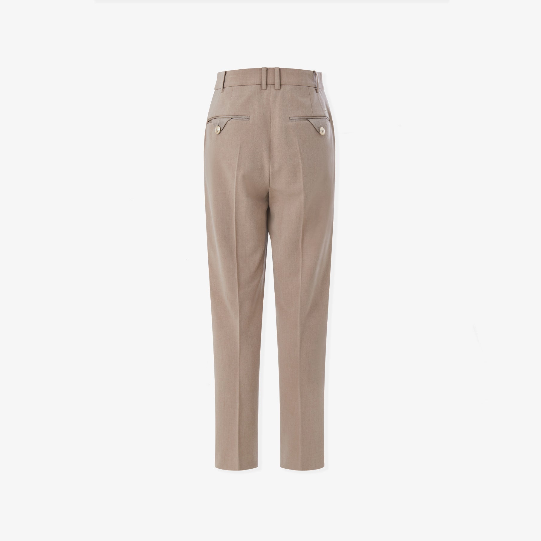 Women's Wool Tailored Pants - Beige - Erthe Golf
