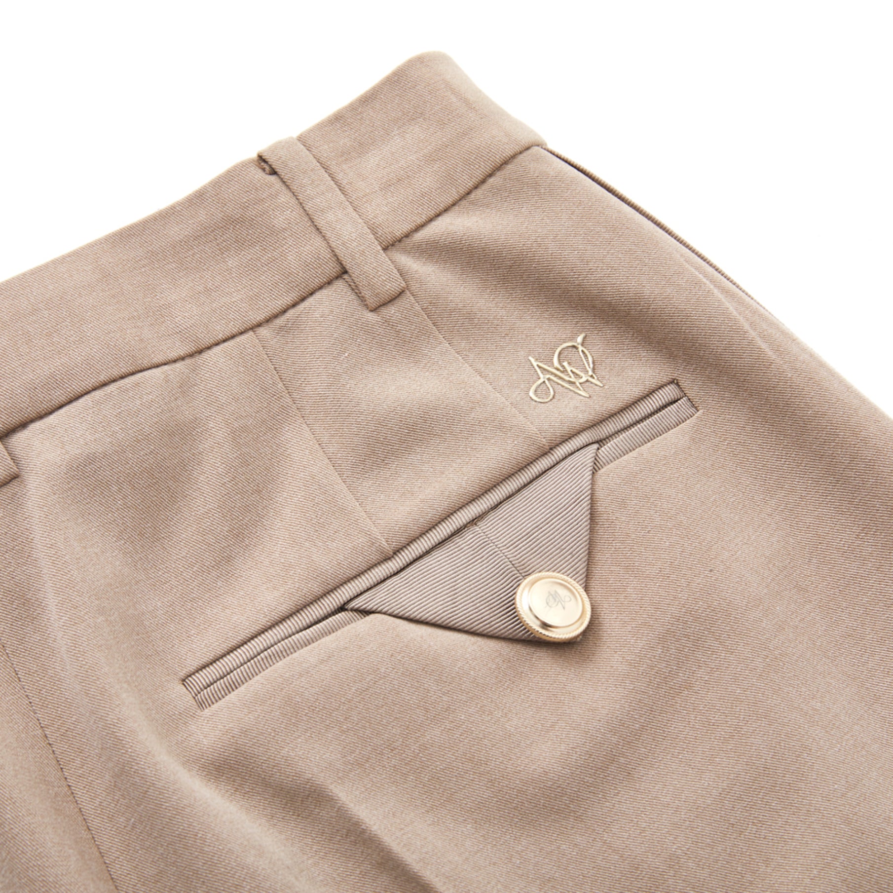 Women's Wool Tailored Pants - Beige - Erthe Golf