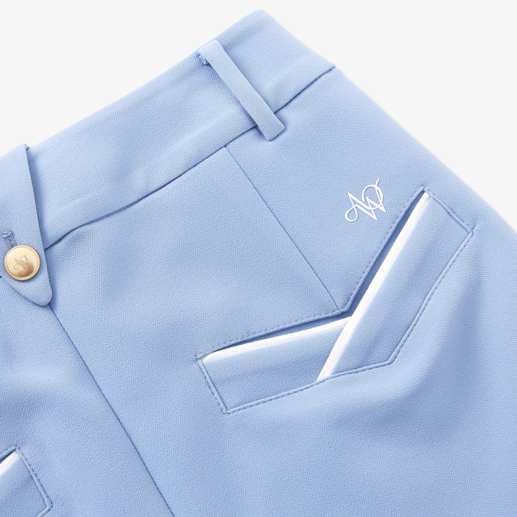 Women's Button Bootscut Pants - Light Blue - Erthe Golf