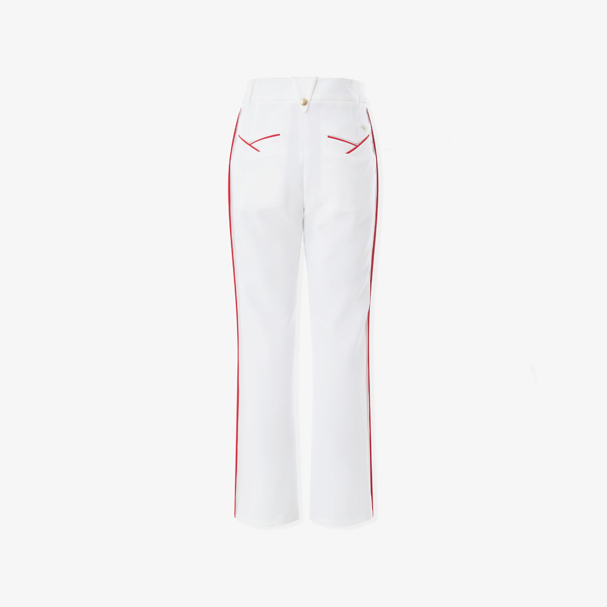 Women's Button Bootscut Pants - Off White - Erthe Golf