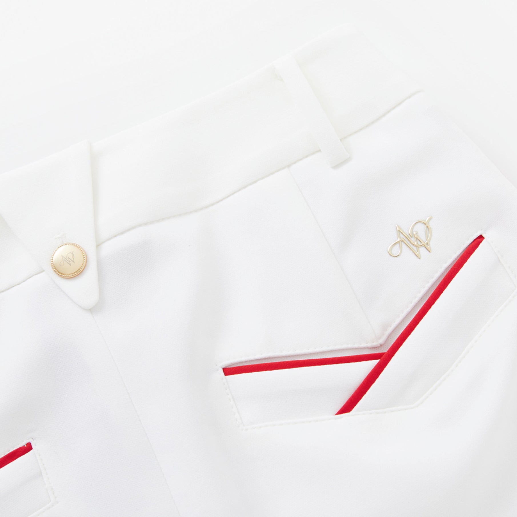 Women's Button Bootscut Pants - Off White - Erthe Golf