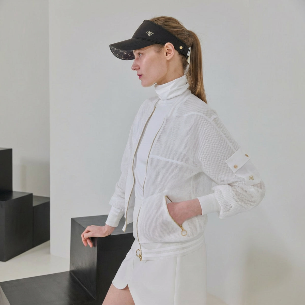 Women's Mesh Jumper - Off White - Erthe Golf