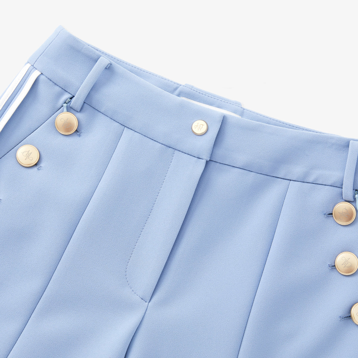Women's Button Bootscut Pants - Light Blue - Erthe Golf