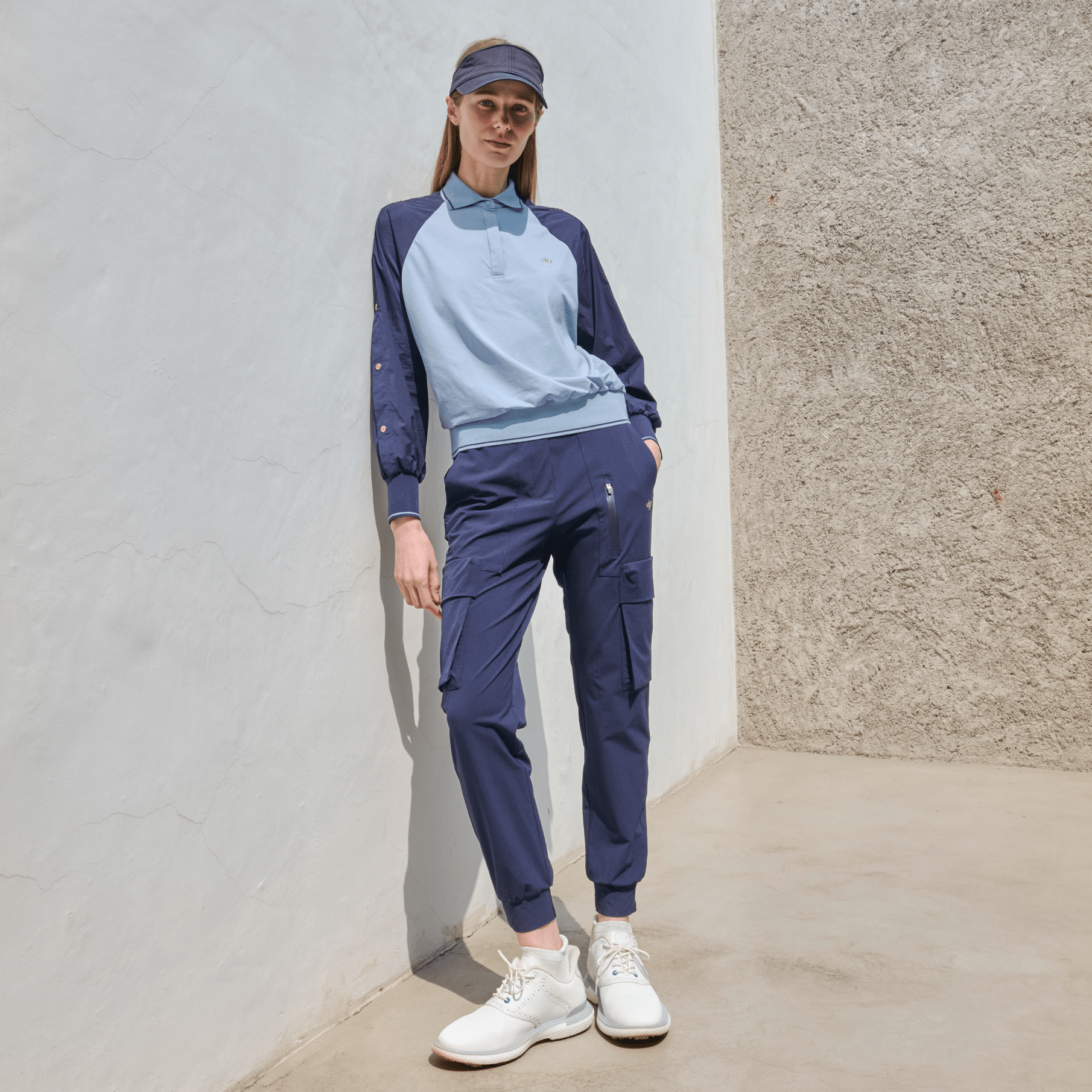 Women's Windbreaker Jogger Pants - Navy - Erthe Golf