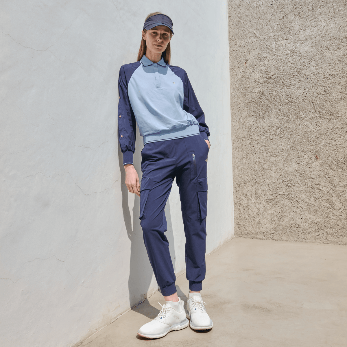 Women's Windbreaker Jogger Pants - Navy - Erthe Golf