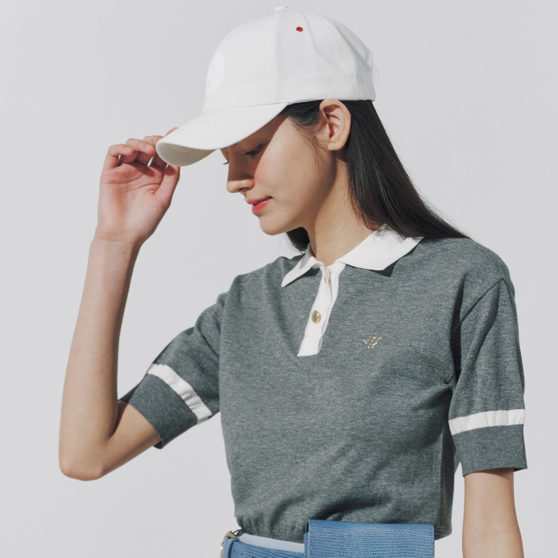 Unisex Logo Wappen Ball Cap - Off White - Erthe Golf