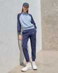 Women's Windbreaker Jogger Pants - Navy - Erthe Golf