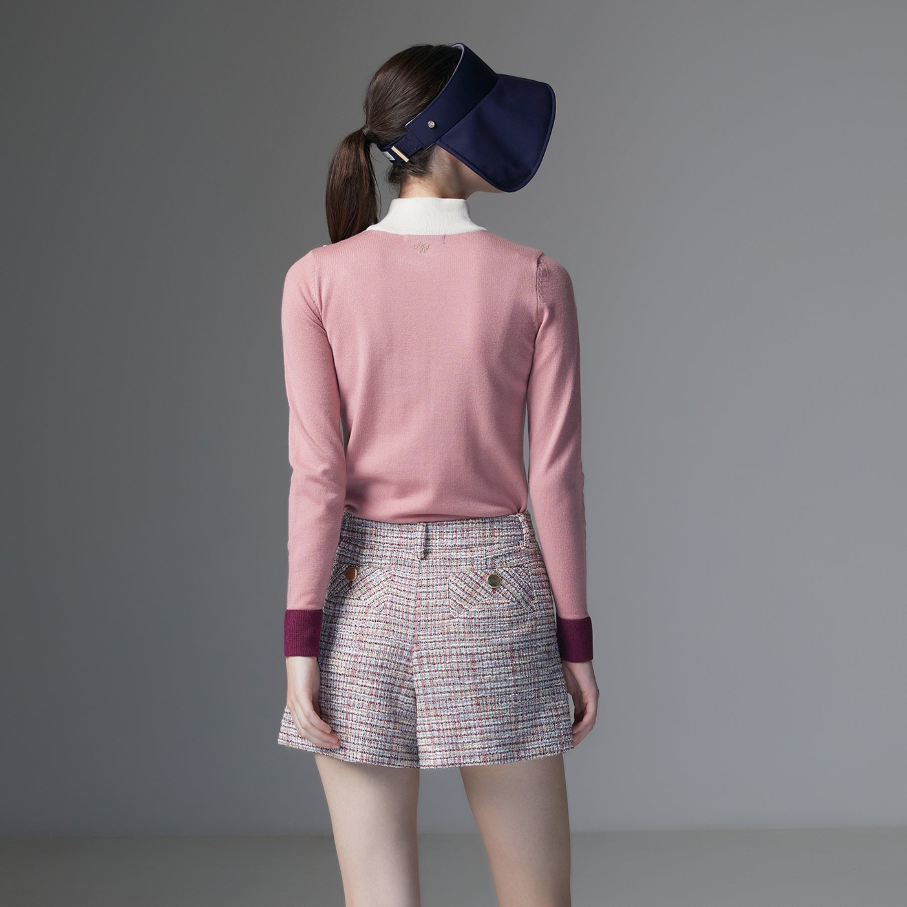 Women's Tweed Shorts - Pink - Erthe Golf