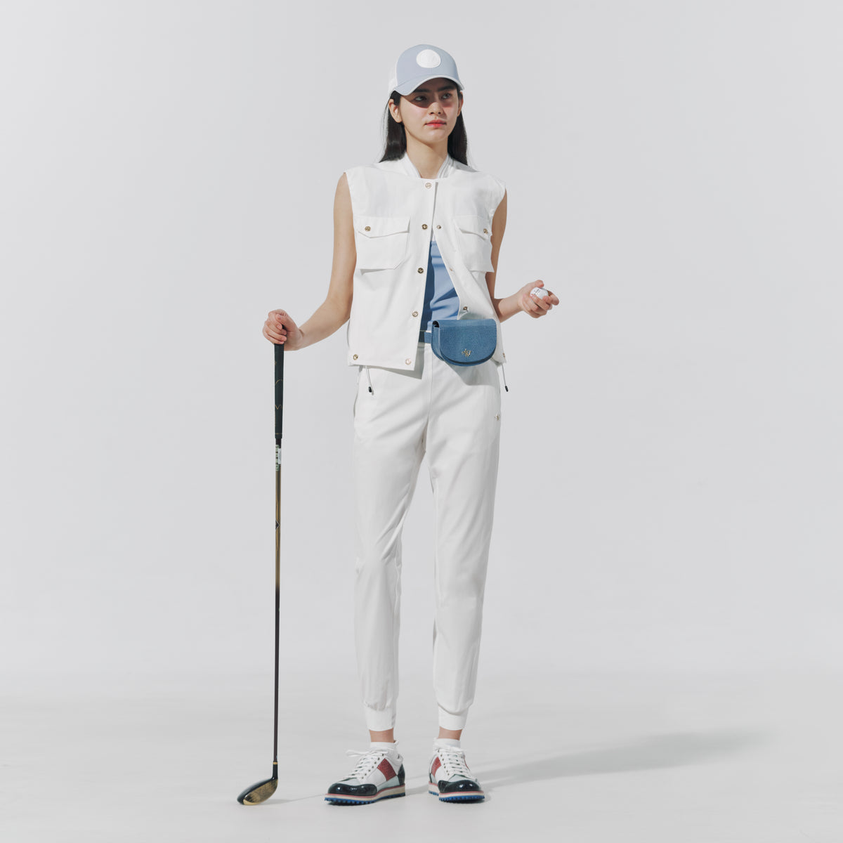 Women's Cargo Mesh Pants - Off White - Erthe Golf