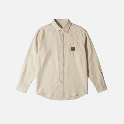 Men's Pure Linen Shirt - Beige