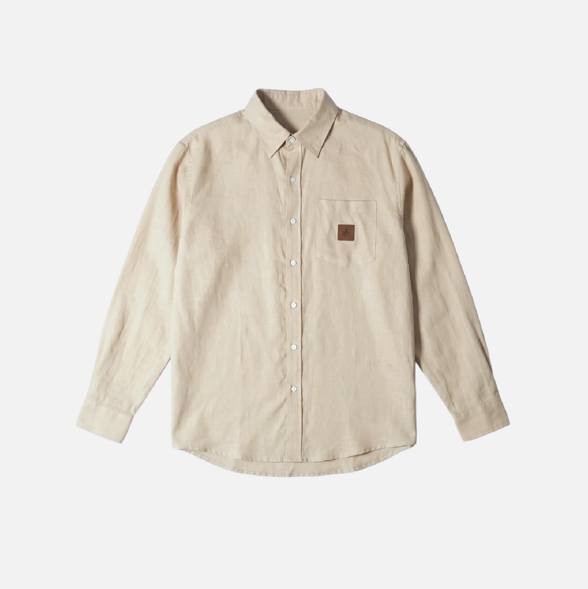 Men's Pure Linen Shirt - Beige
