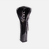 A glossy black V.Z.V.L. golf club headcover sleeve with white branding text, shown vertically against a light gray background.