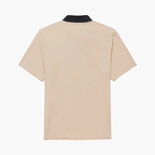 Men's Contrast Collar Polo - Beige - Erthe Golf