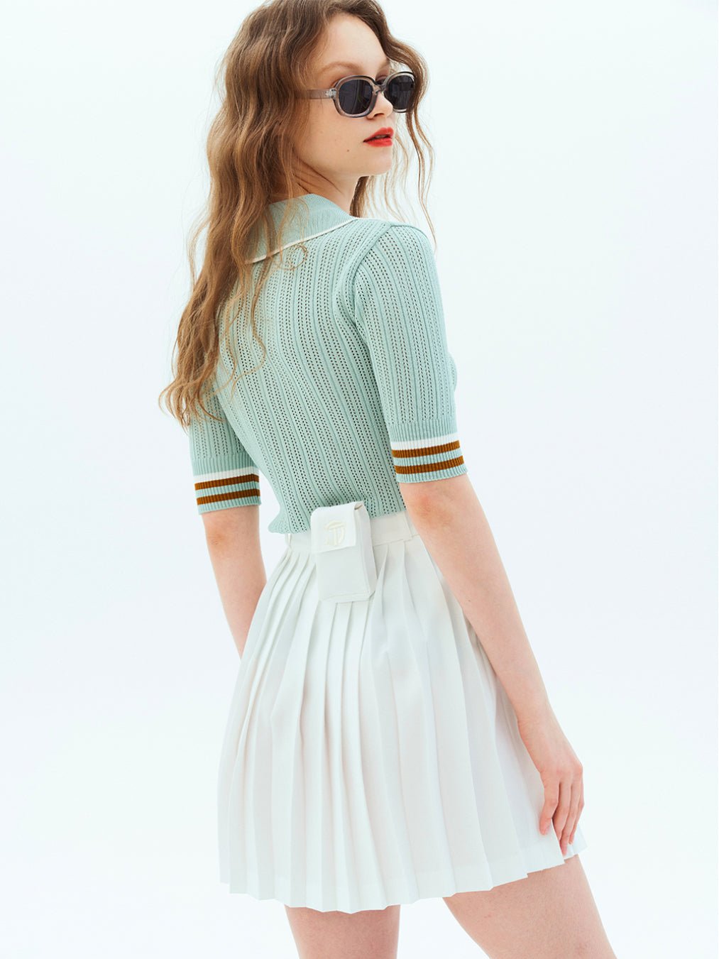Cellty Golf White Swing Pleats Golf Skirt - Erthe Golf