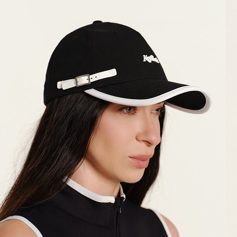 Keypote Black Clip Golf Cap on Model Front View | Erthe Golf