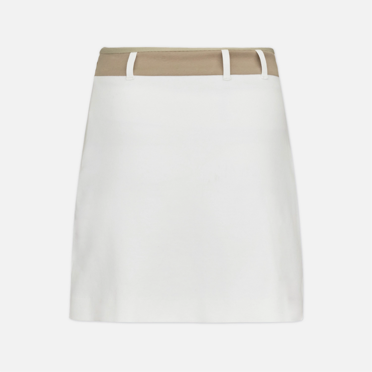 Women's Color-Play Pleated Skirt - Light Beige