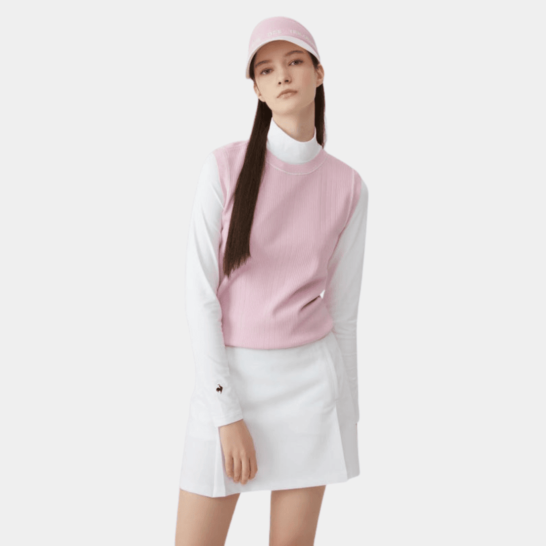 Women's Reverse Pleated Skirt - White - Erthe Golf