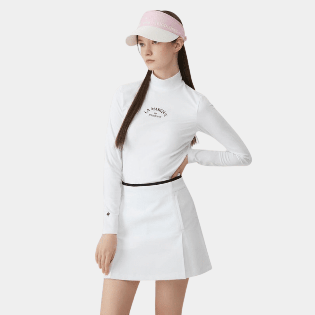 Women's Reverse Pleated Skirt - White - Erthe Golf
