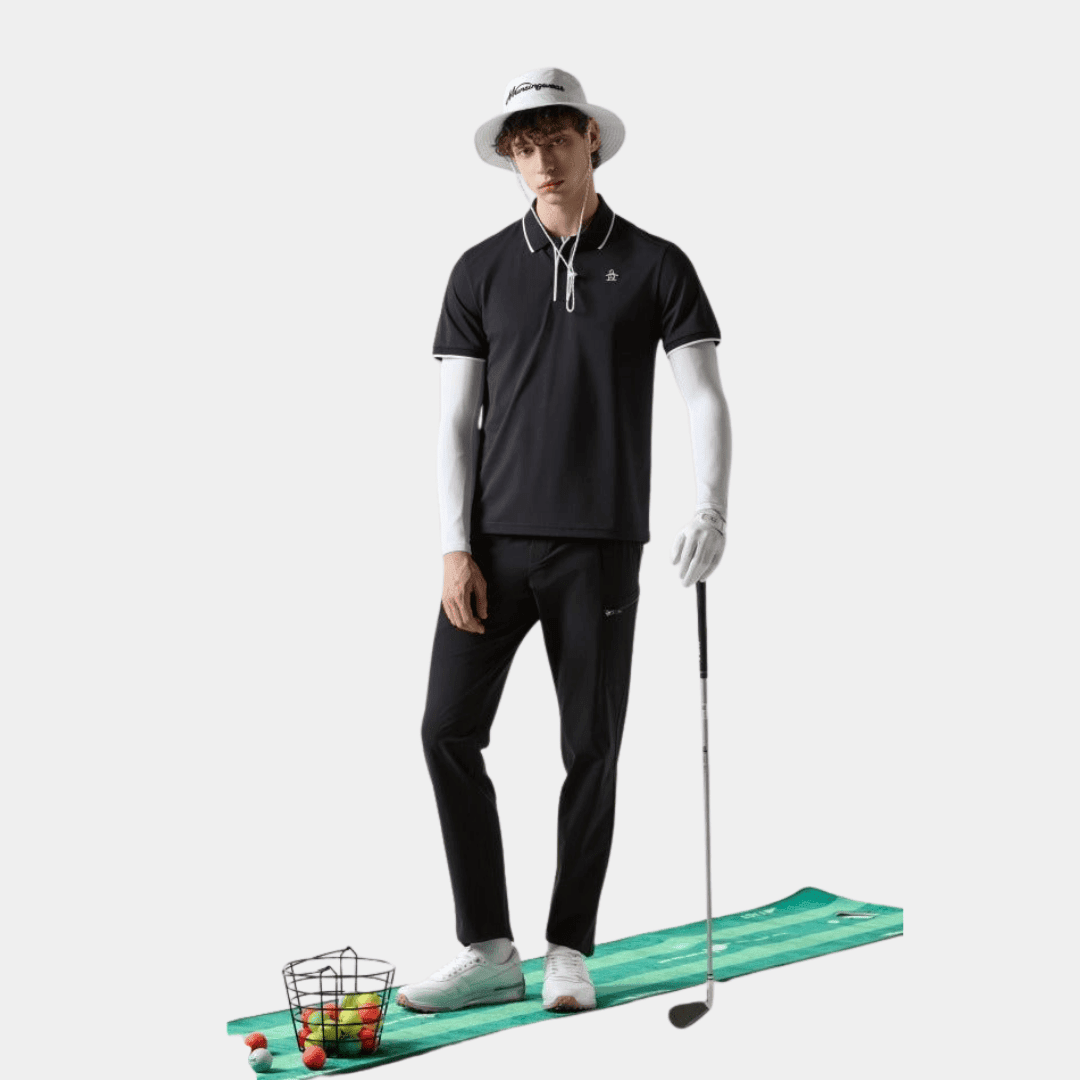 Men's Stretch Polo - Black - Erthe Golf