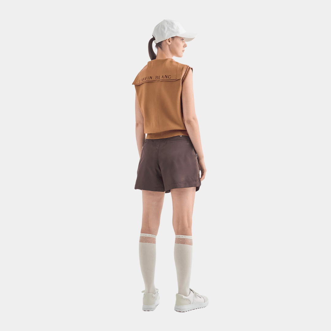 Women's Knit Vest - Camel - Erthe Golf