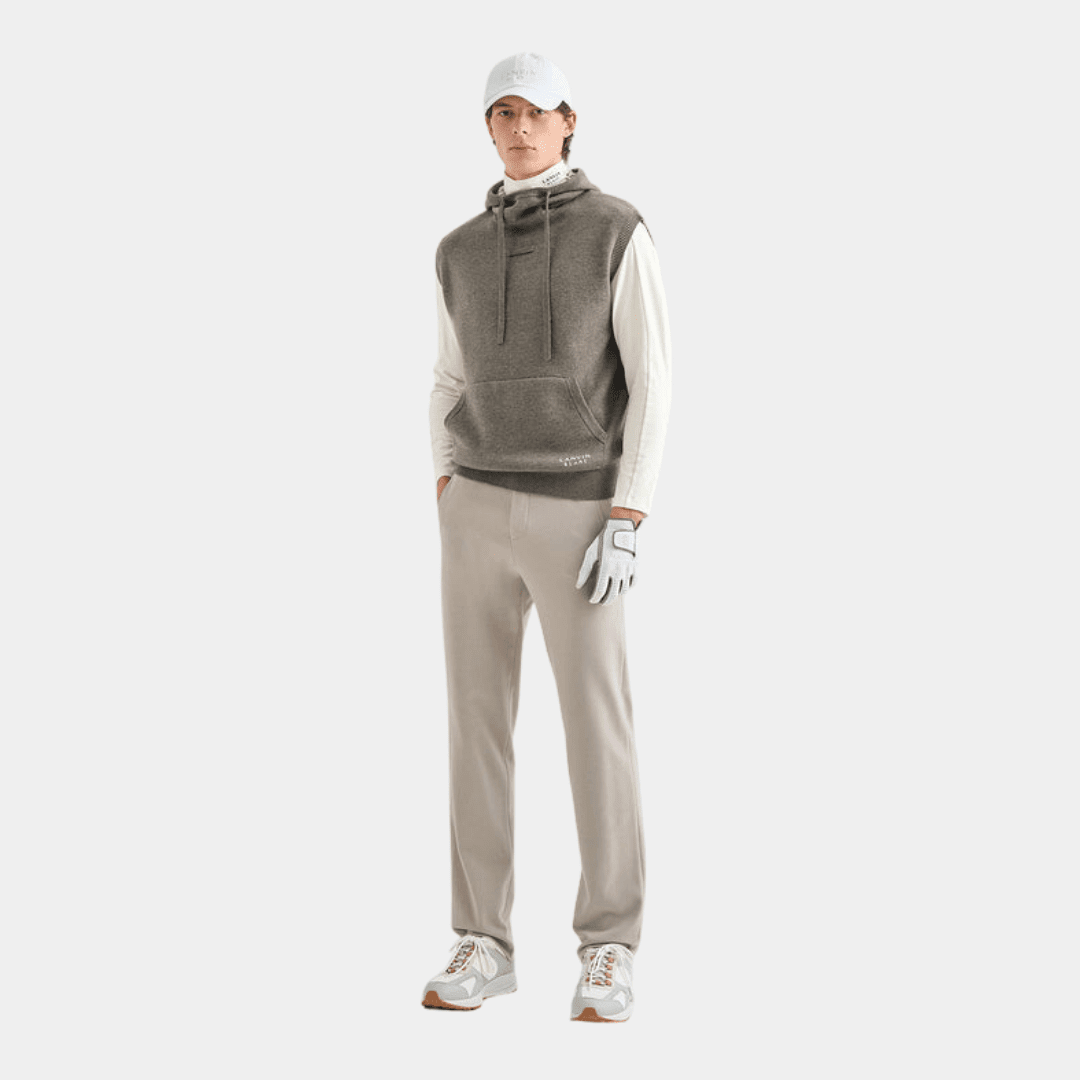 Men's Hoodie Vest - Sepia Grey - Erthe Golf