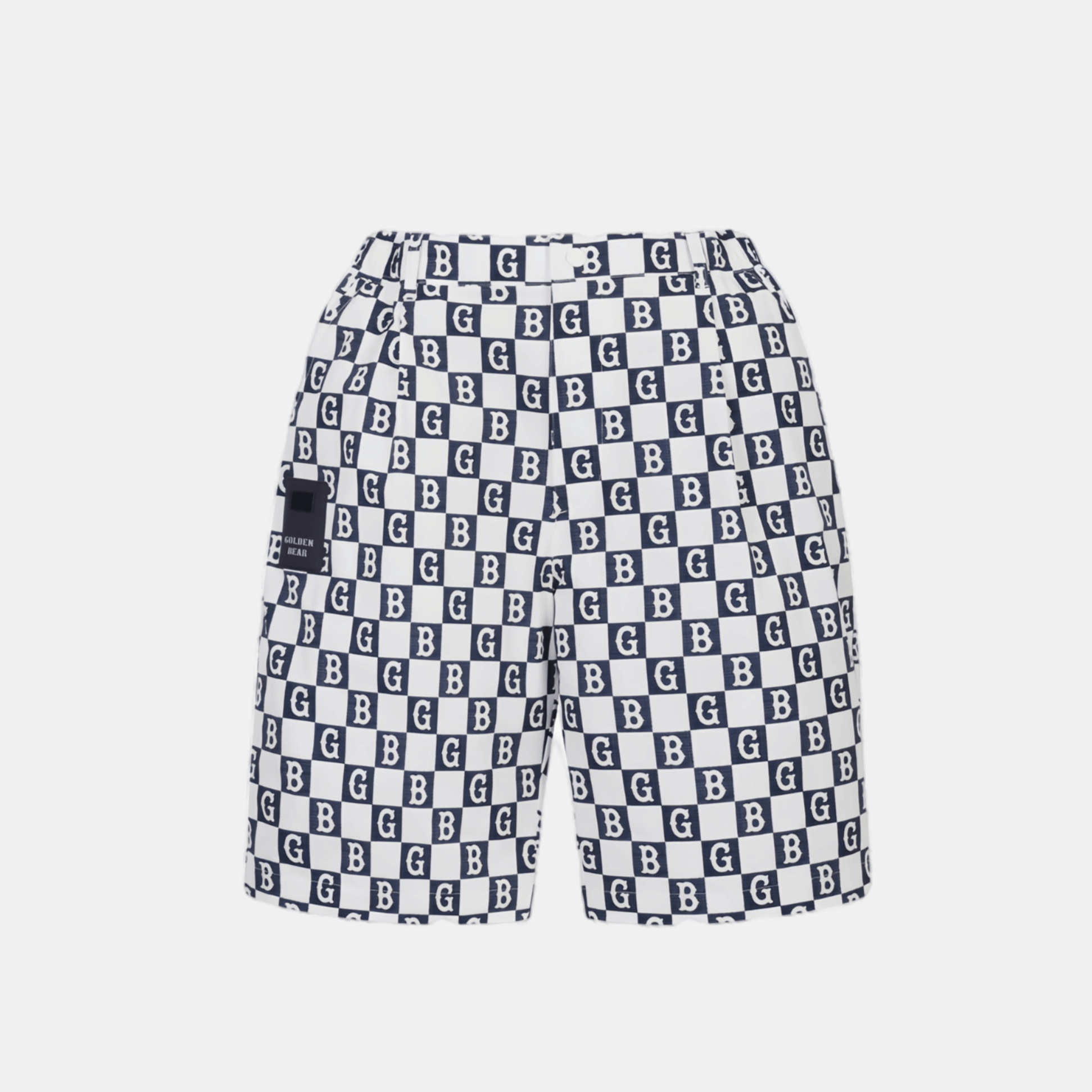 Golden Bear Men's Checker Board Shorts - White - Erthe Golf