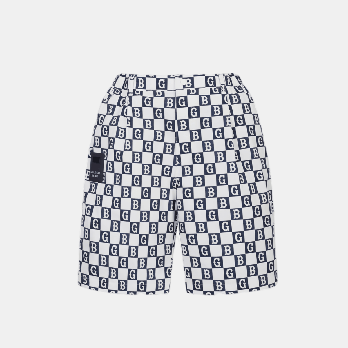 Golden Bear Men's Checker Board Shorts - White - Erthe Golf