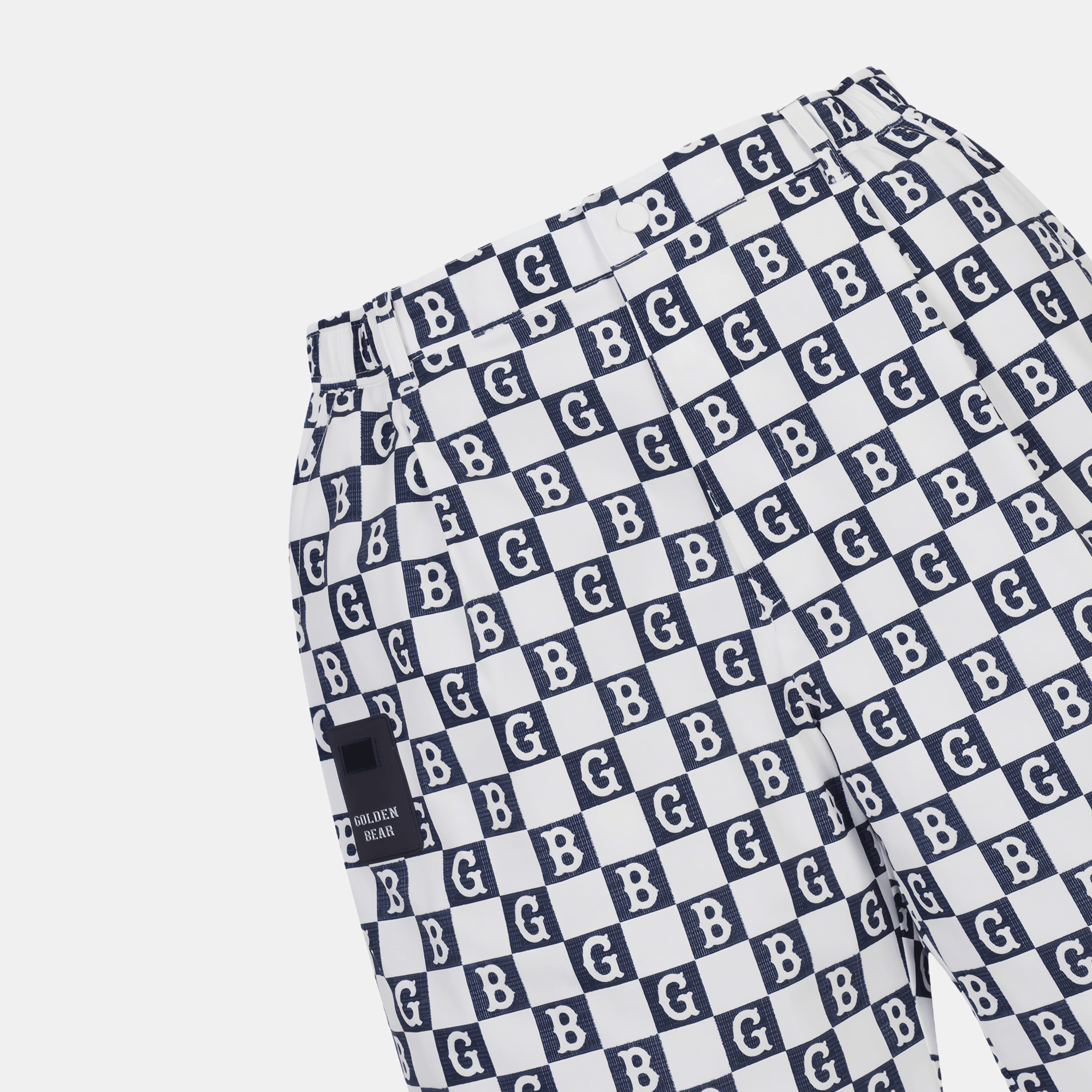 Golden Bear Men's Checker Board Shorts - White - Erthe Golf