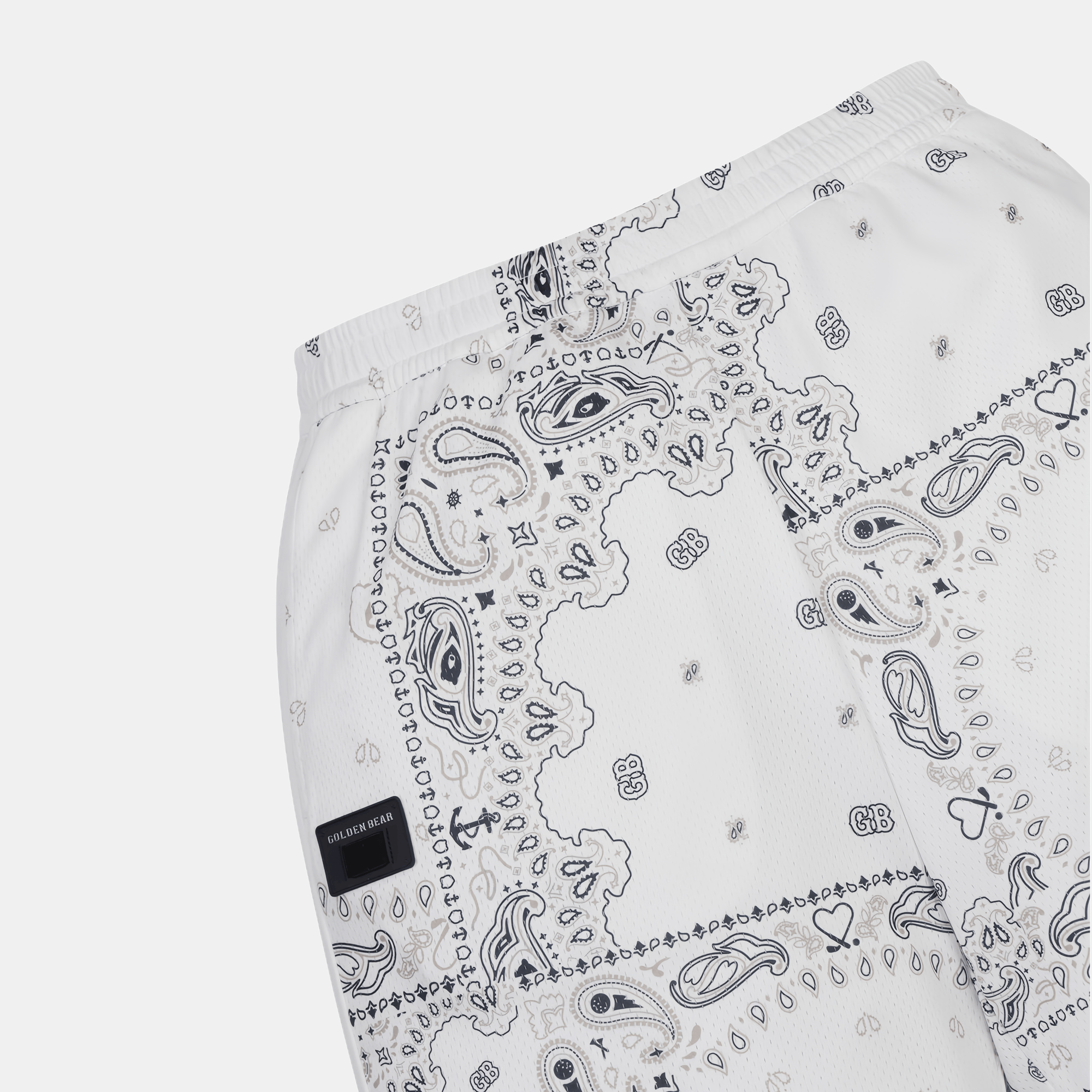 Golden Bear Men's Paisley Shorts - White - Erthe Golf