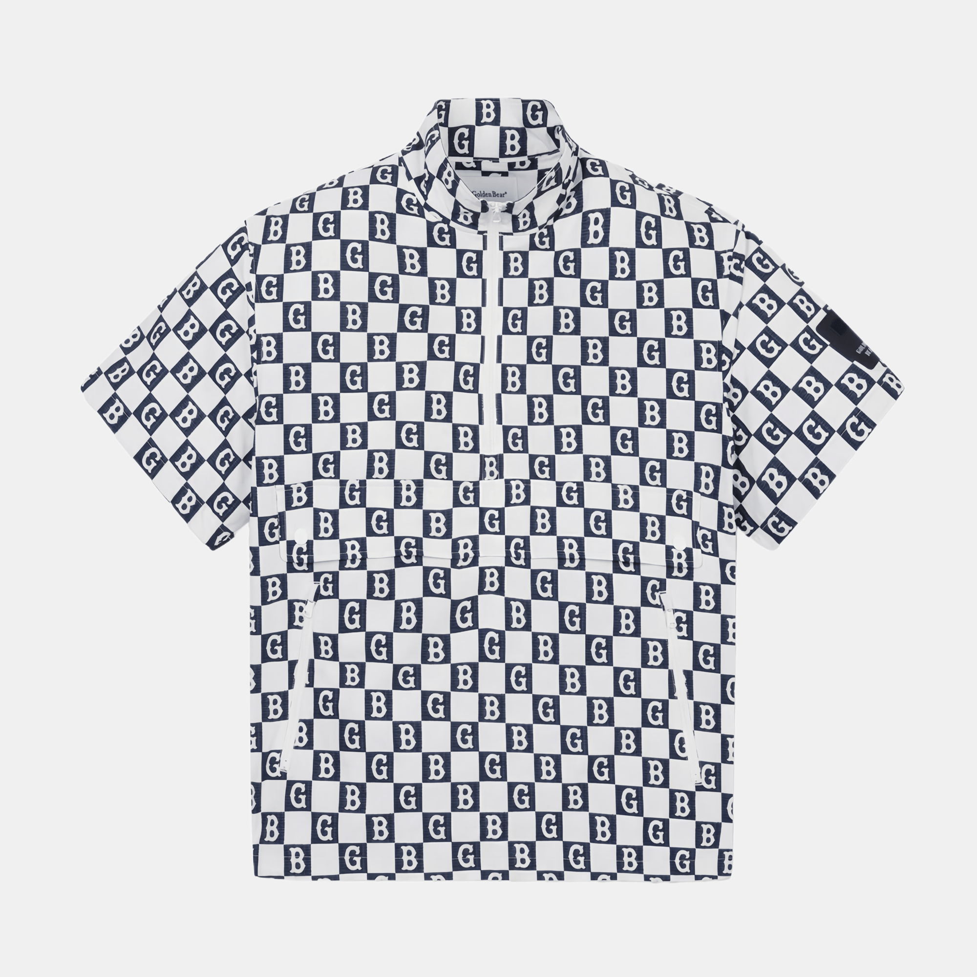 Golden Bear Men's Checker Board Anorak - White - Erthe Golf