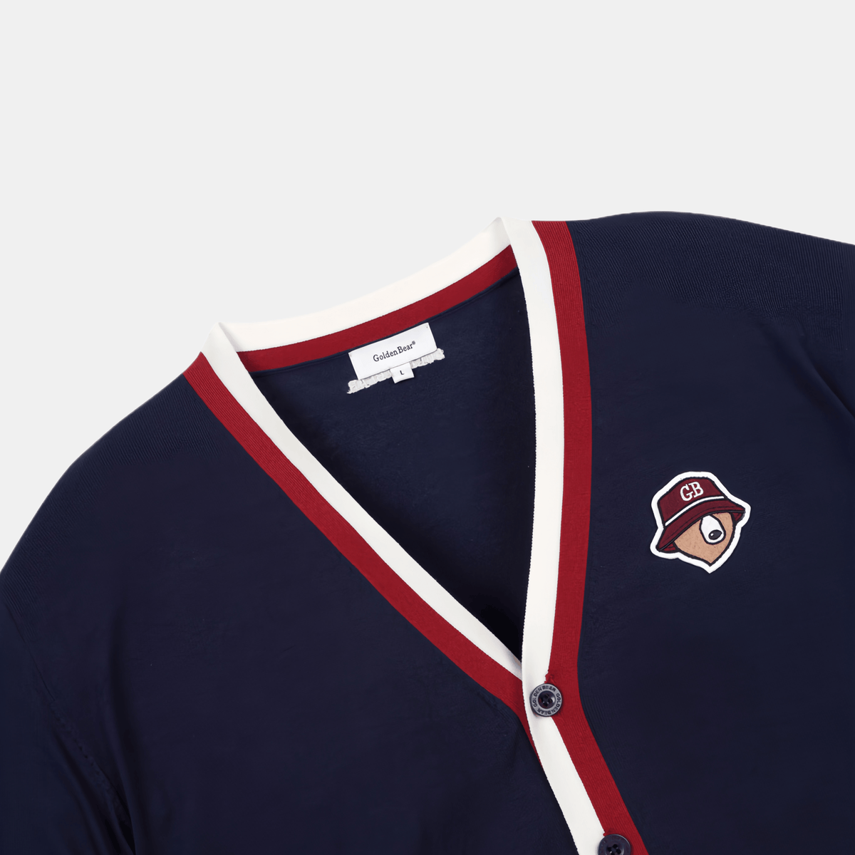 Golden Bear Unisex Color Pointed Cardigan - Navy - Erthe Golf