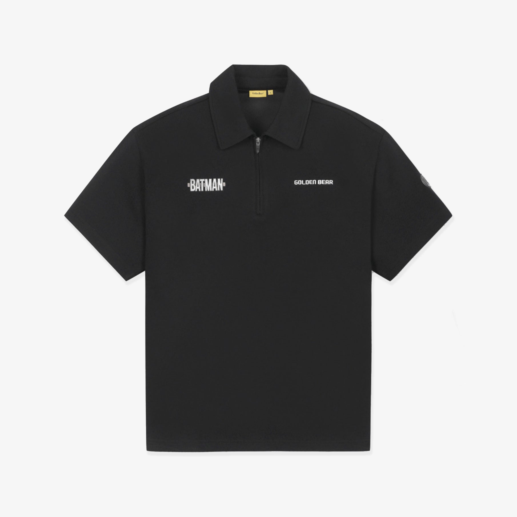 [Golden Bear x Batman] Unisex Polo Zip - Up - Black - Erthe Golf