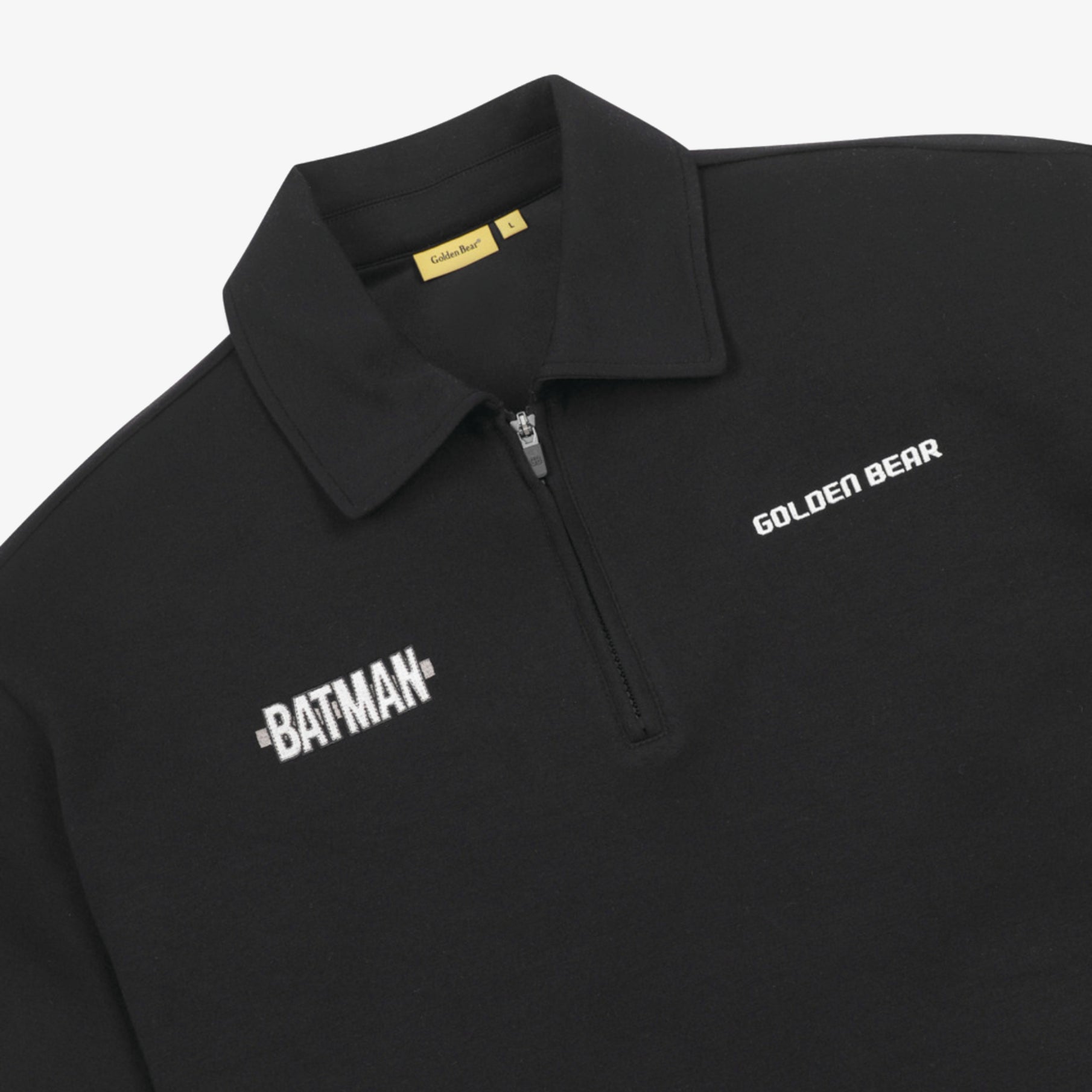[Golden Bear x Batman] Unisex Polo Zip - Up - Black - Erthe Golf