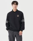 Men's Collar Sweatshirt - Black - Erthe Golf