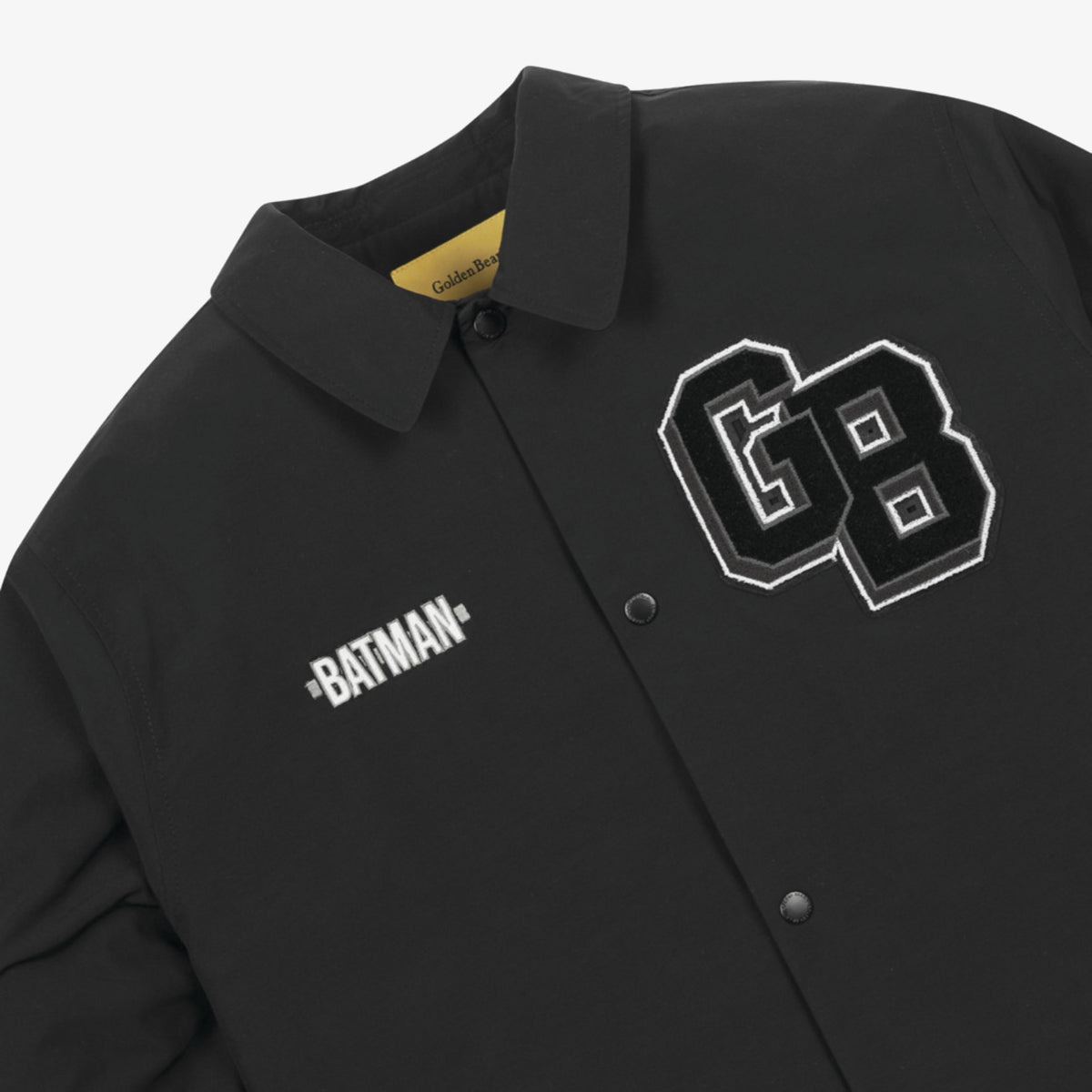[Golden Bear x Batman] Men's Logo Coach Jacket - Black - Erthe Golf