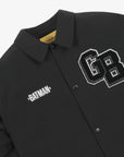 [Golden Bear x Batman] Men's Logo Coach Jacket - Black - Erthe Golf