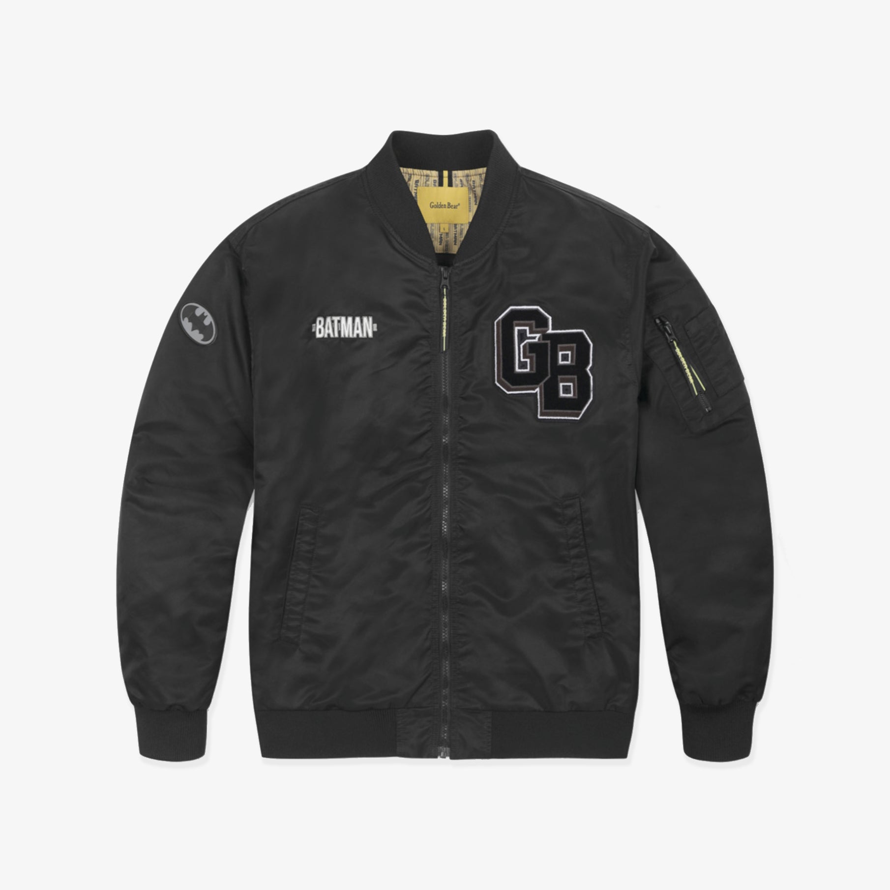 [Golden Bear X Batman] Unisex Graphic MA - 1 Jacket - Black - Erthe Golf