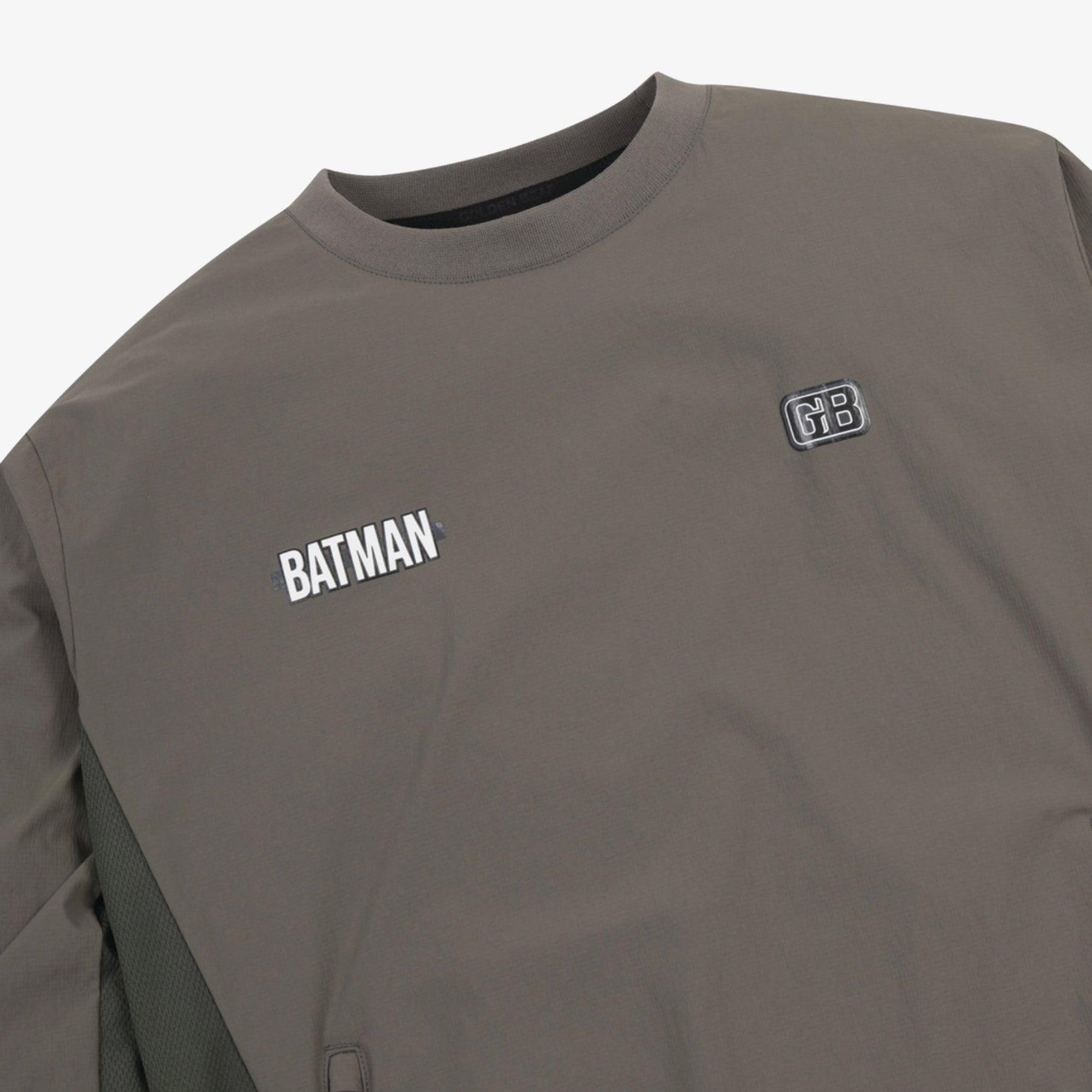 [Golden Bear X Batman] Men&#39;s Mesh Color Matching Woven Sweatshirt - Khaki - Erthe Golf