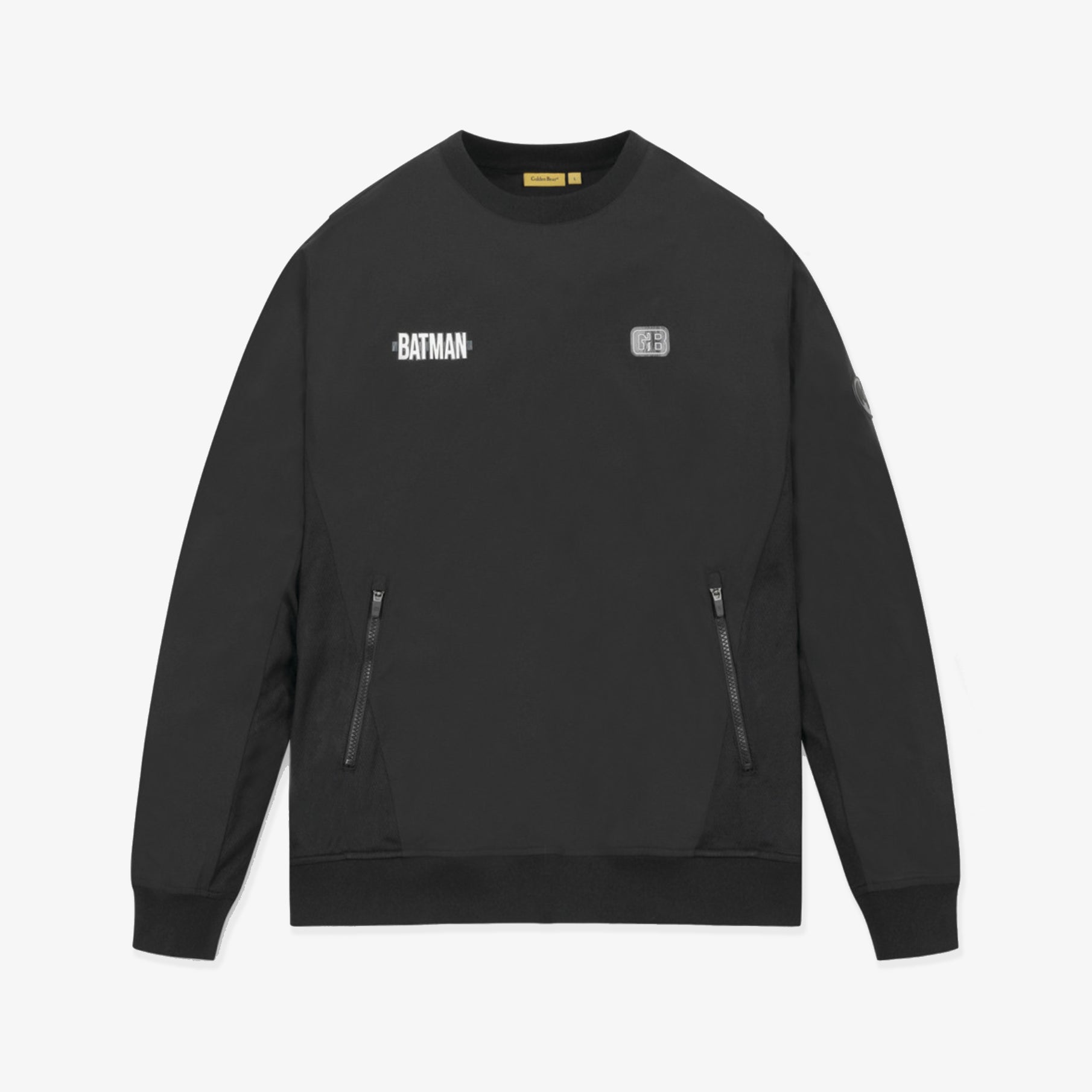 [Golden Bear x Batman] Men's Mesh Woven Sweatshirt - Black - Erthe Golf