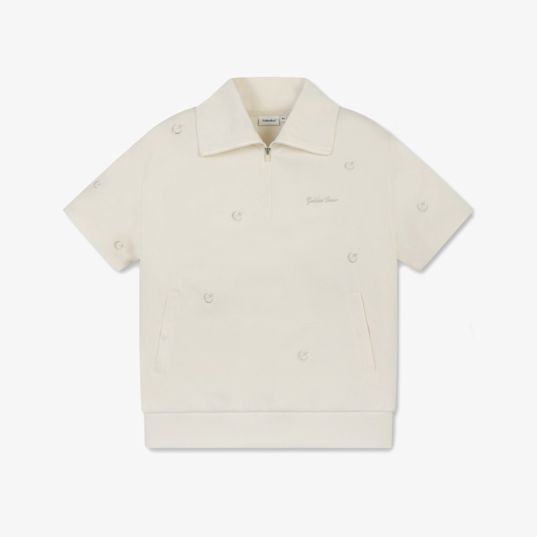 Women's Moon Embroidery Half Zip - Up Sweat - Yellow - Erthe Golf