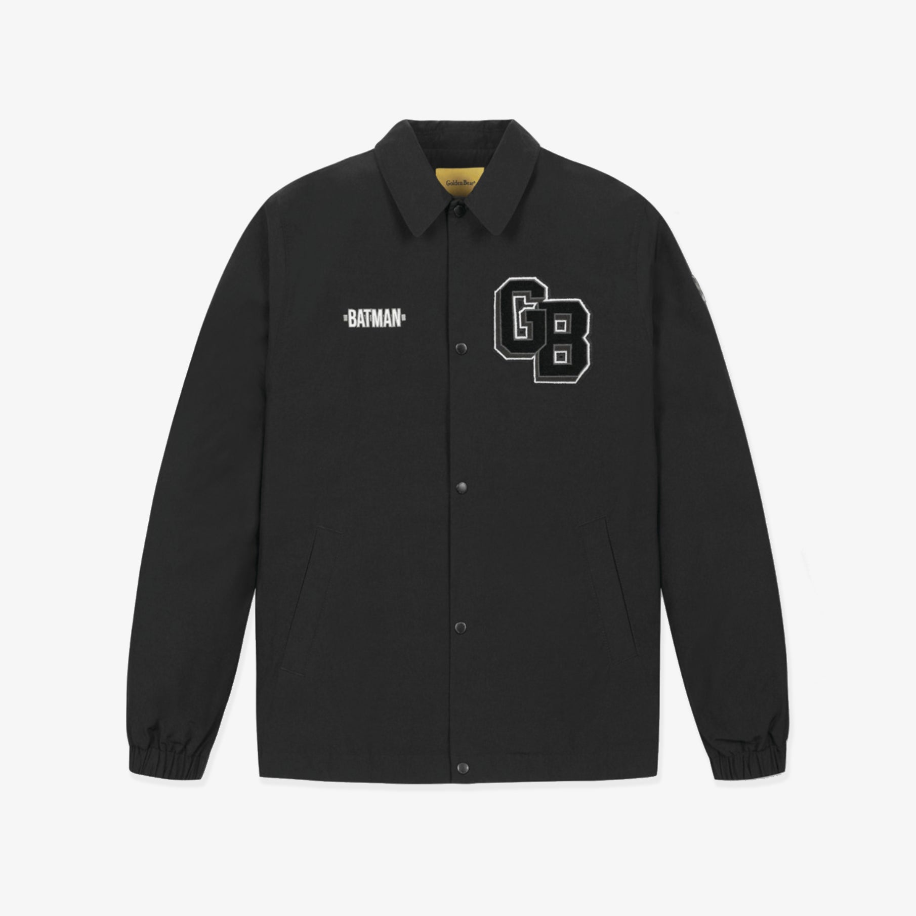 [Golden Bear x Batman] Men's Logo Coach Jacket - Black - Erthe Golf