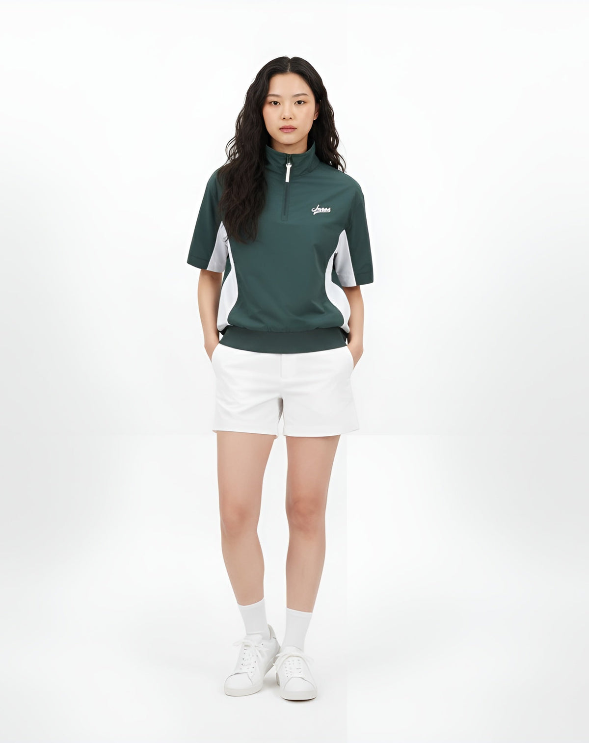 [WAAC x JONES] Women's Zip Top - Green - Erthe Golf