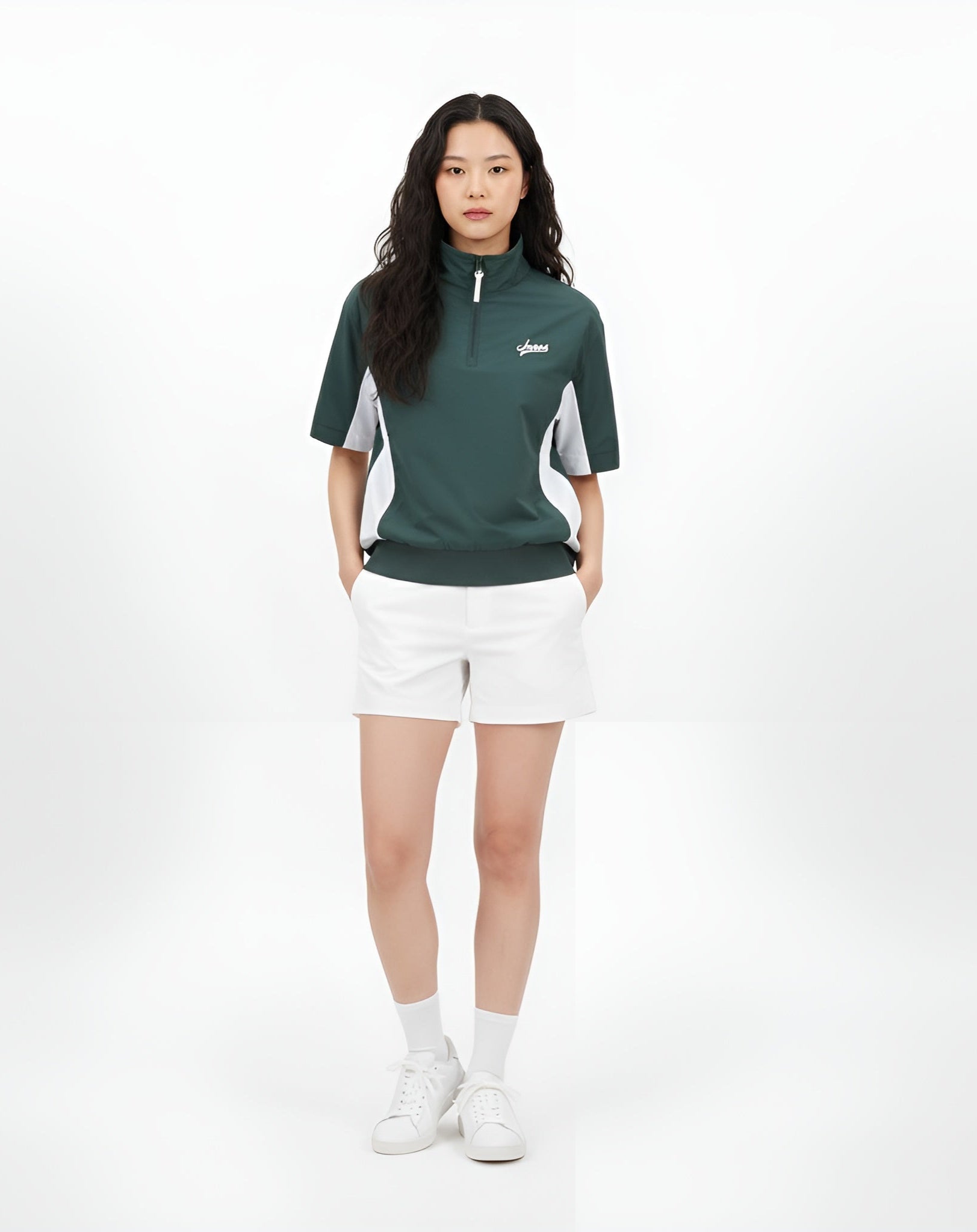 [WAAC x JONES] Women's Zip Top - Green - Erthe Golf