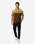 Men Logo Shirts Joggers Set - Brown/Black - Erthe Golf