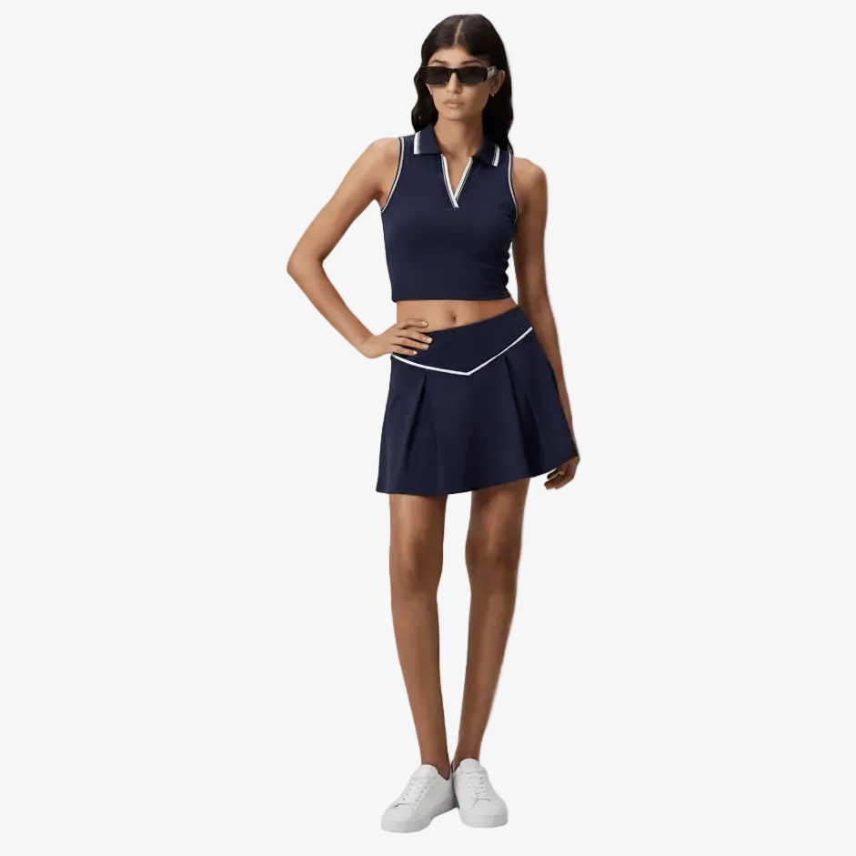 Women's Collared Skirt Set - Navy Blue - Erthe Golf
