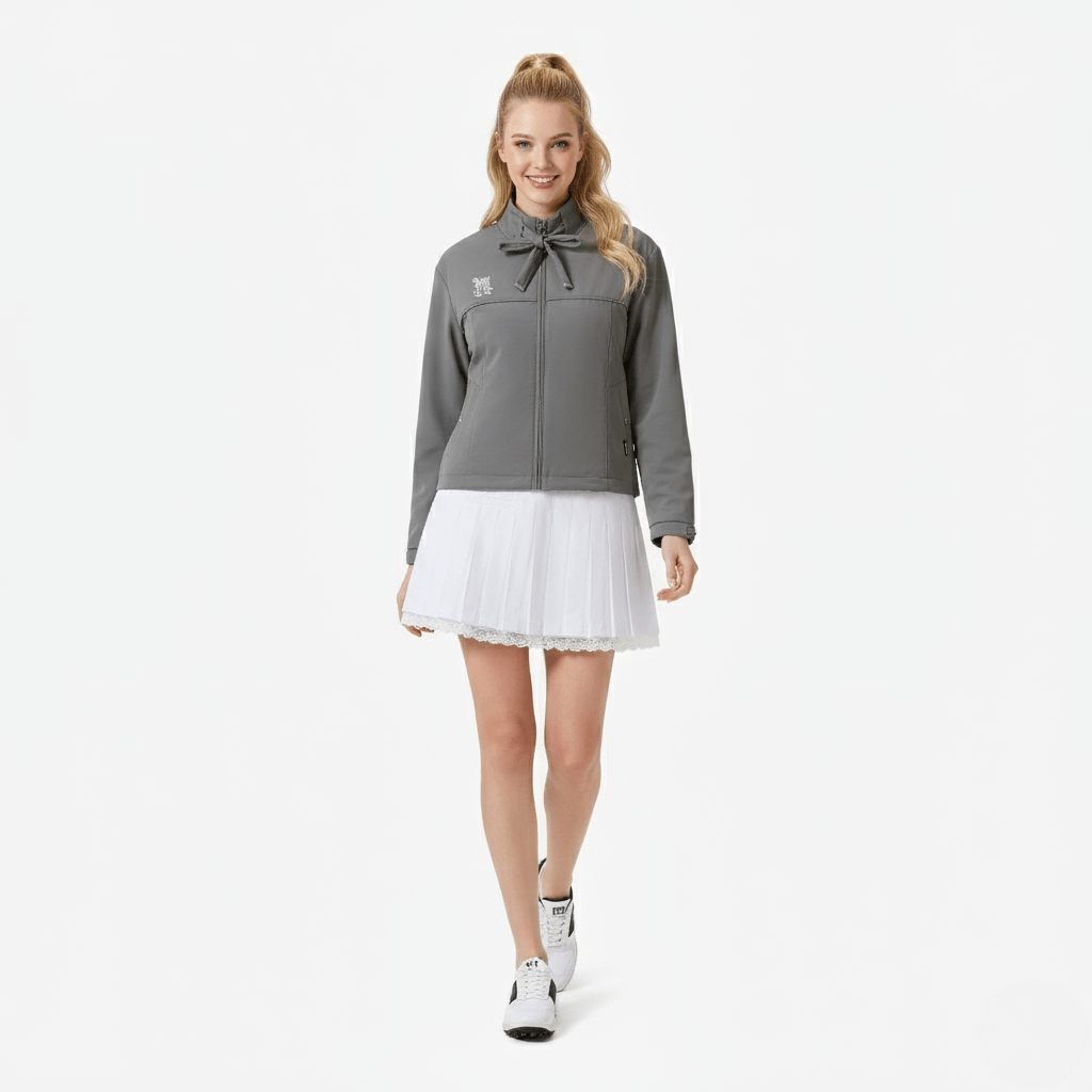 Keypote Women Jacket Skirt Set - Grey/White - Erthe Golf