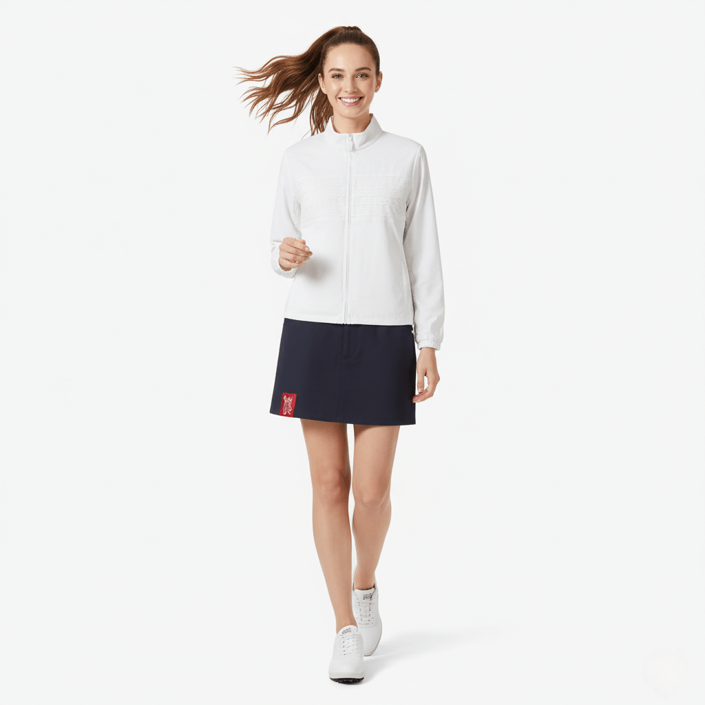 Keypote Women Jacket Skirt Set - White/Navy - Erthe Golf
